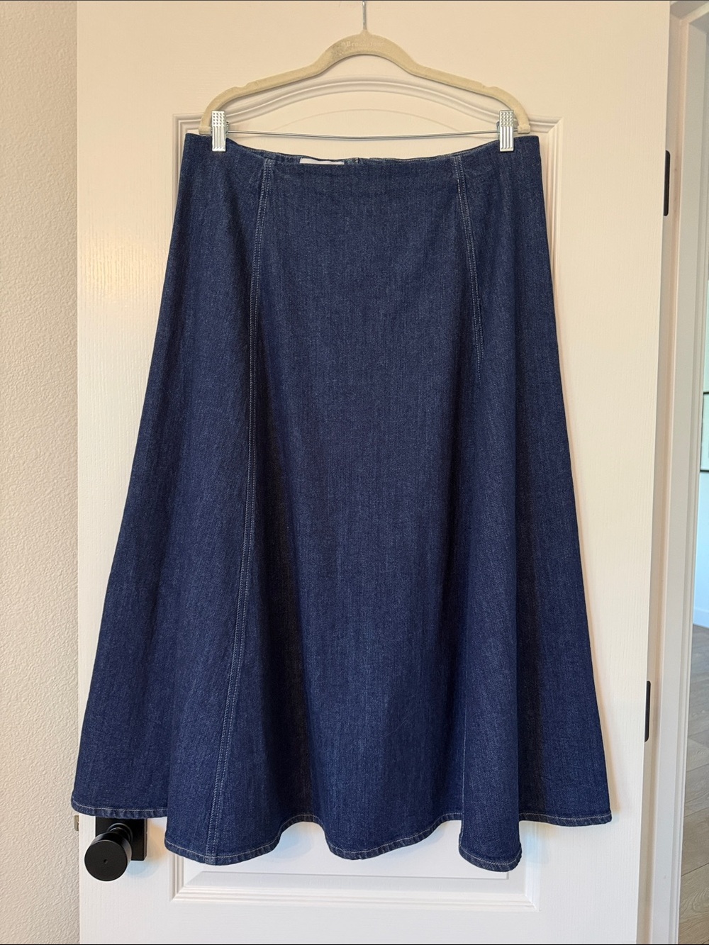Alexa Chung X Madewell Dark Blue Denim A-Line Midi Skirt